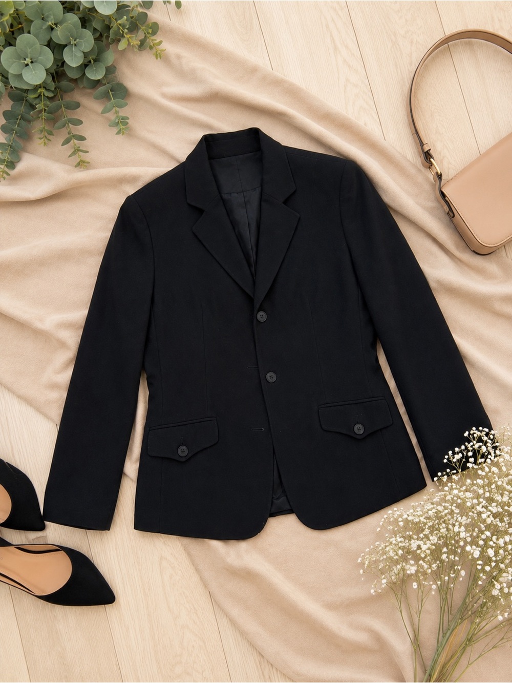 Ann Taylor LOFT Black Blazer Size 8 Classic Career Jacket - Picture 1 of 5